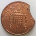 GREAT BRITAIN UK 2000 . ONE 1 PENNY . ERROR . CLIPPED PLANCHET